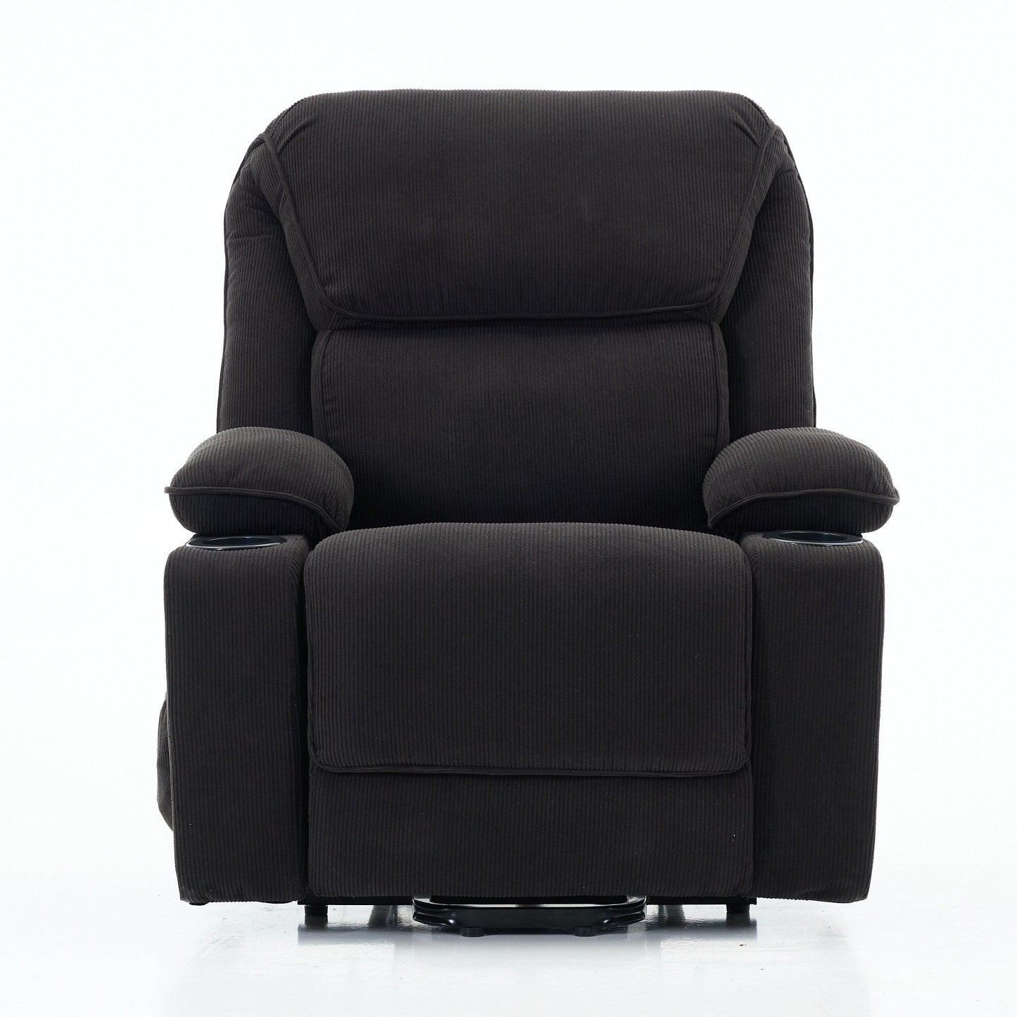 Fauteuil inclinable électrique avec releveur - Télécommande avec massage thermique, cuir synthétique, poches latérales - Fauteuil d'assistance à la mobilité pour personnes âgées