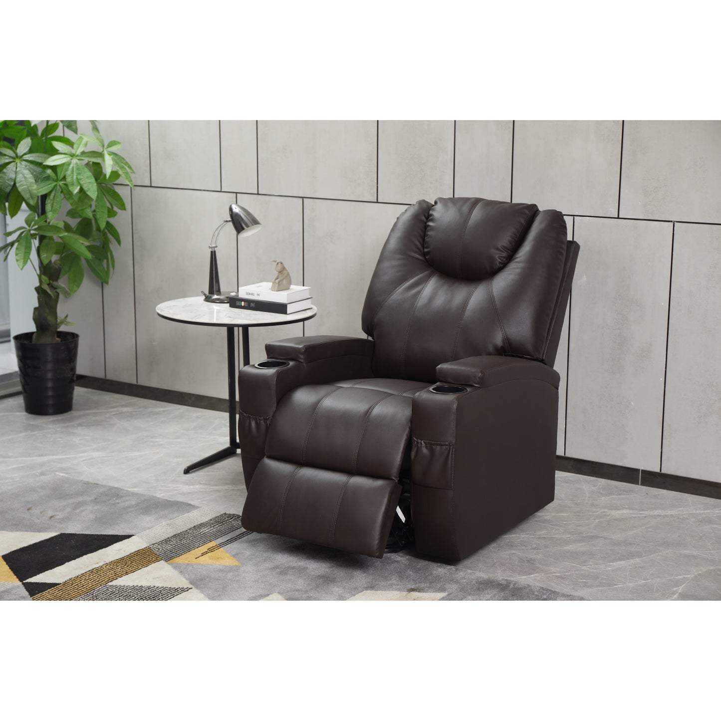 Fauteuil inclinable électrique en cuir synthétique pour personnes âgées