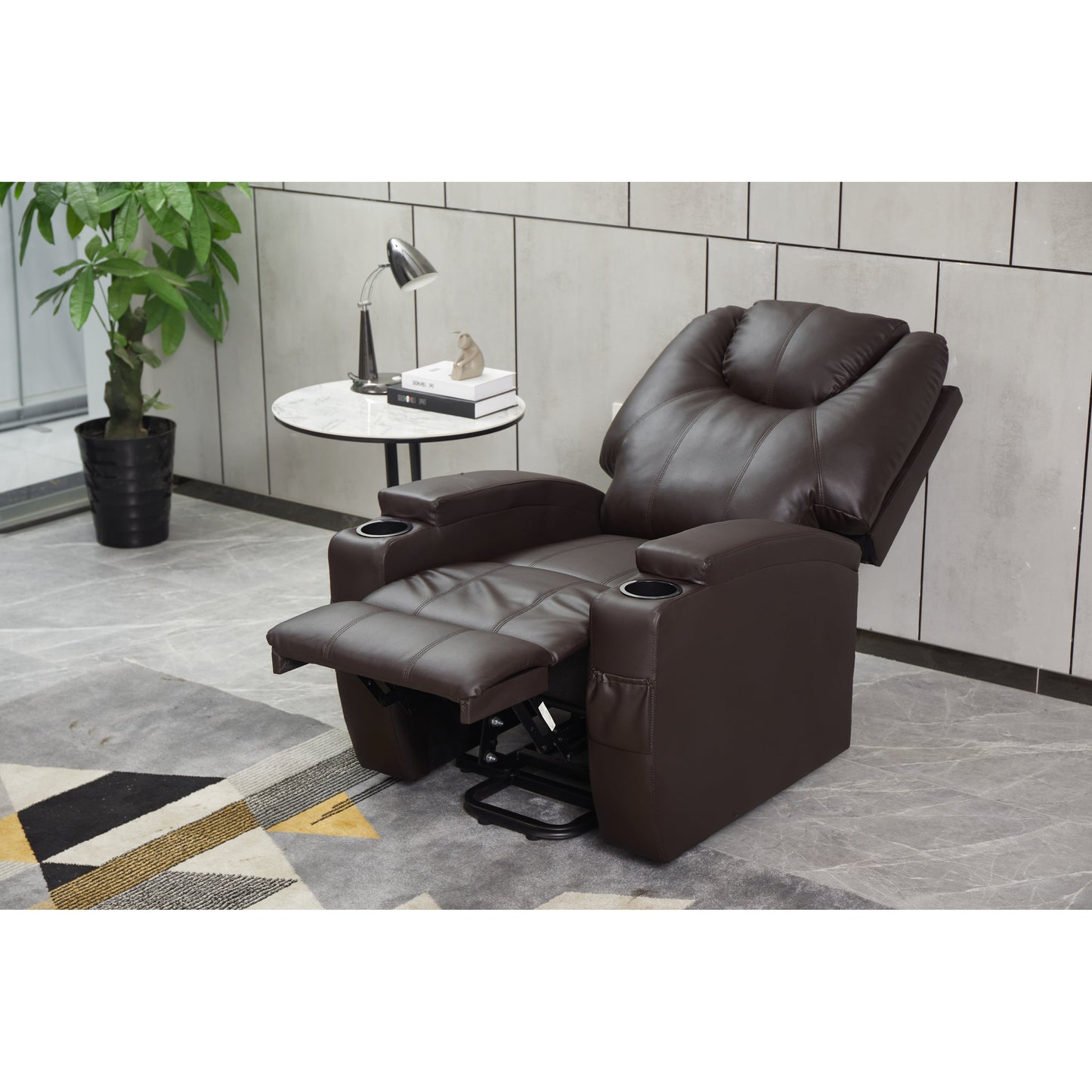 Fauteuil inclinable électrique en cuir synthétique pour personnes âgées