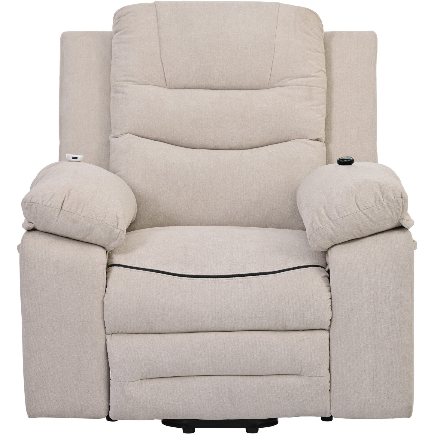 Fauteuil inclinable électrique pour personnes âgées, fonctions de massage et de chauffage réglables, inclinaison infinie, poche latérale