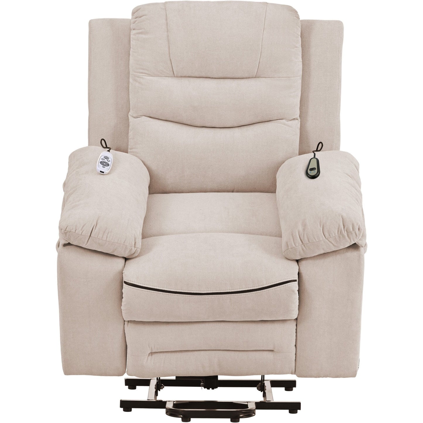 Fauteuil inclinable électrique pour personnes âgées, fonctions de massage et de chauffage réglables, inclinaison infinie, poche latérale