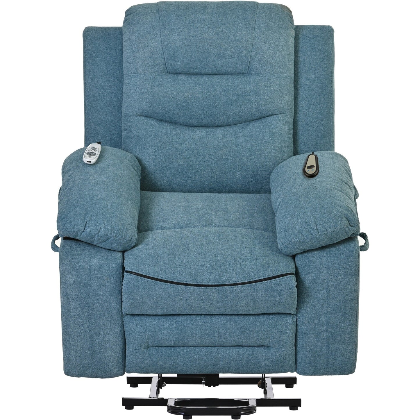 Fauteuil inclinable électrique pour personnes âgées, fonctions de massage et de chauffage réglables, inclinaison infinie, poche latérale