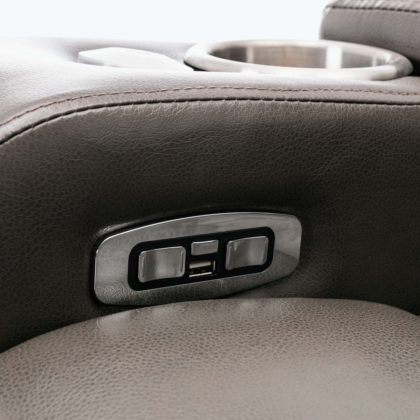Fauteuil inclinable électrique avec port de chargement USB et rangement dissimulé des accoudoirs, avec porte-gobelet pratique et chaîne stéréo