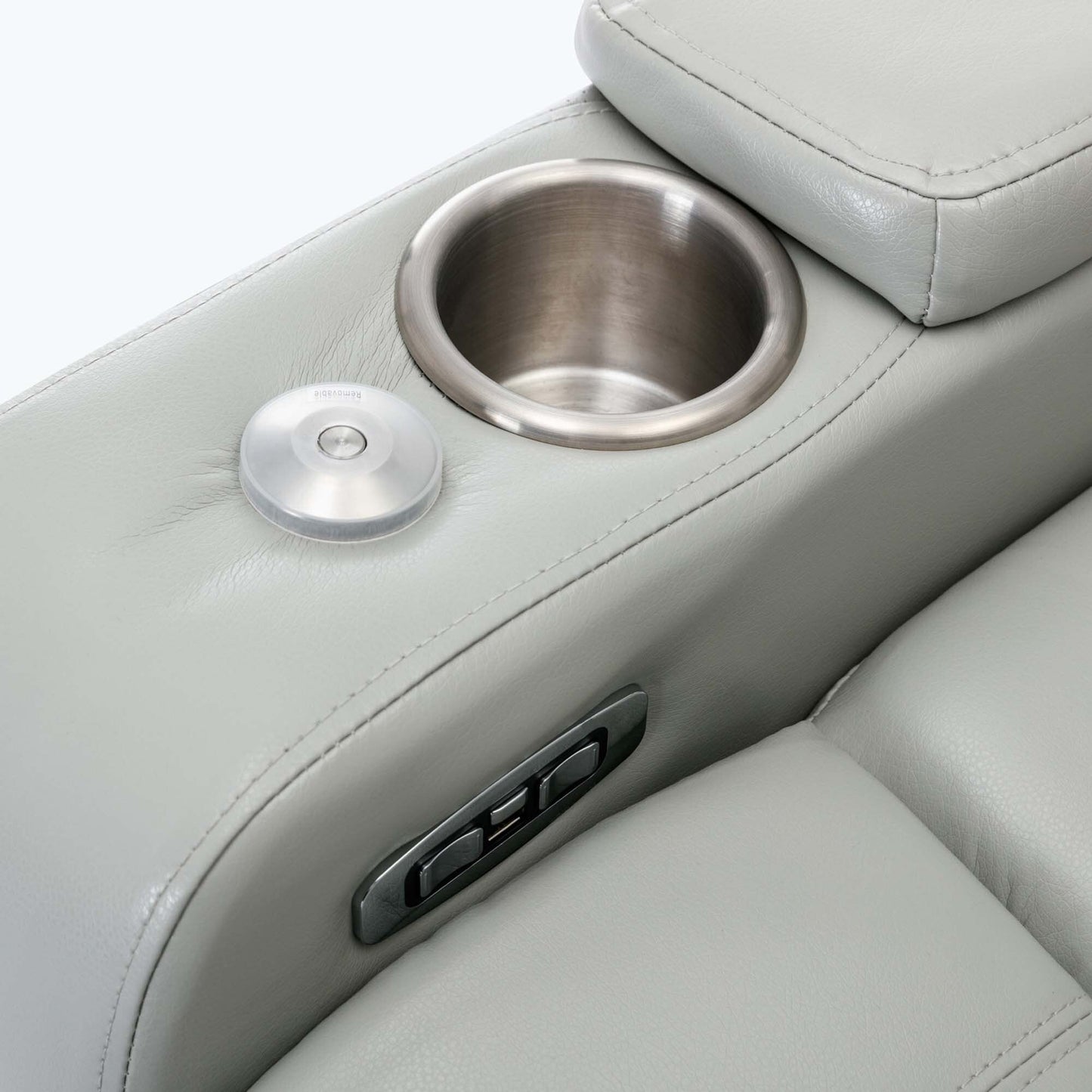Fauteuil inclinable électrique avec port de chargement USB et rangement dissimulé des accoudoirs, avec porte-gobelet pratique et chaîne stéréo