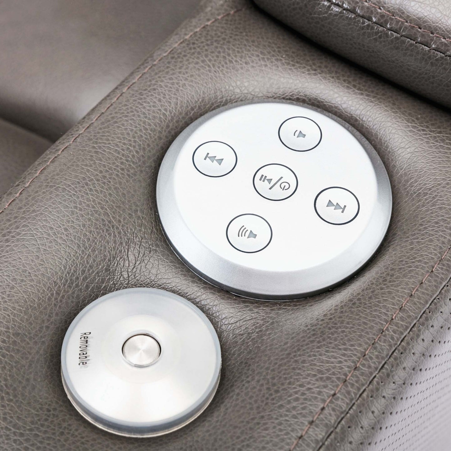 Fauteuil inclinable électrique avec port de chargement USB et rangement dissimulé des accoudoirs, avec porte-gobelet pratique et chaîne stéréo