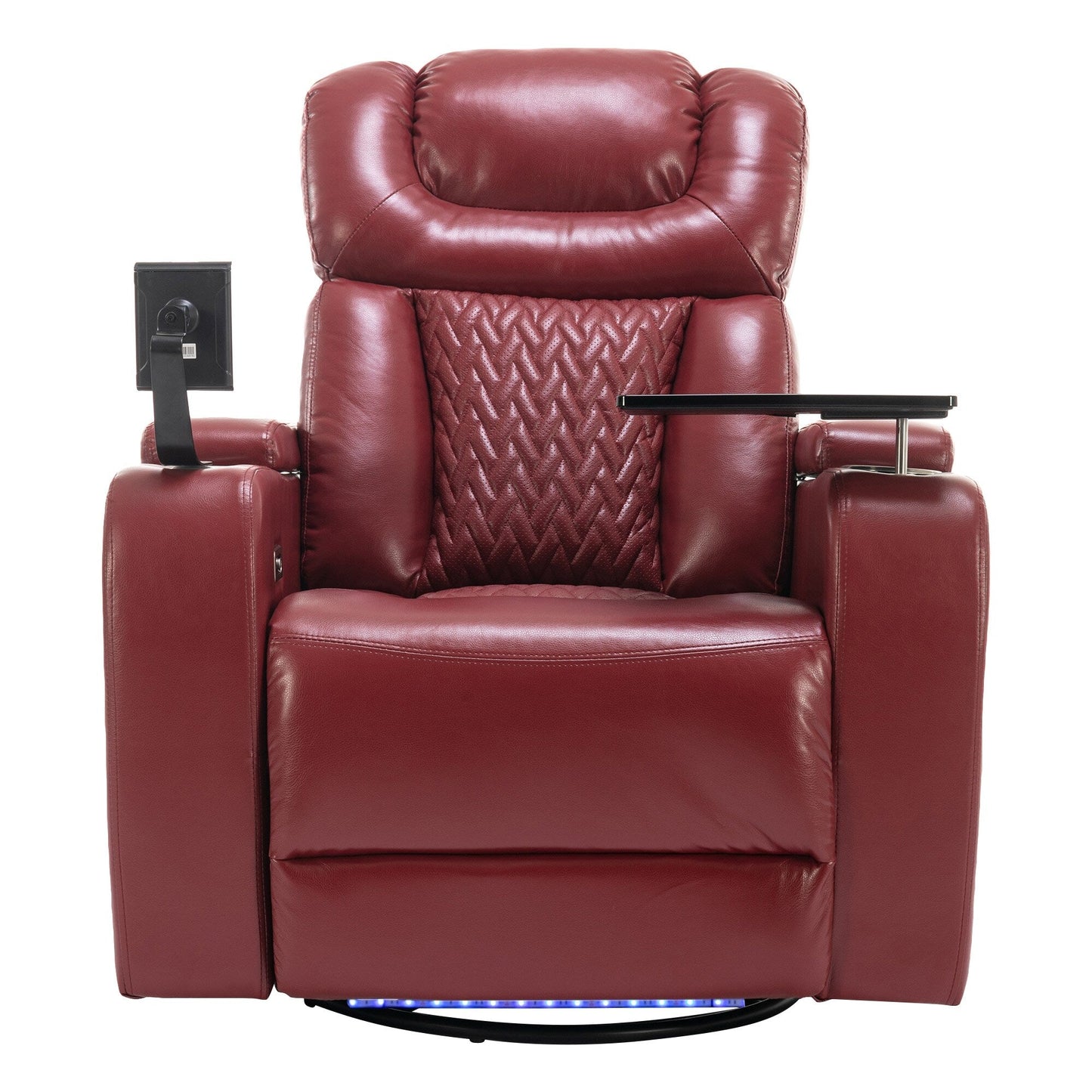 Fauteuil inclinable électrique pivotant à 270°, plateau, port USB et porte-gobelets