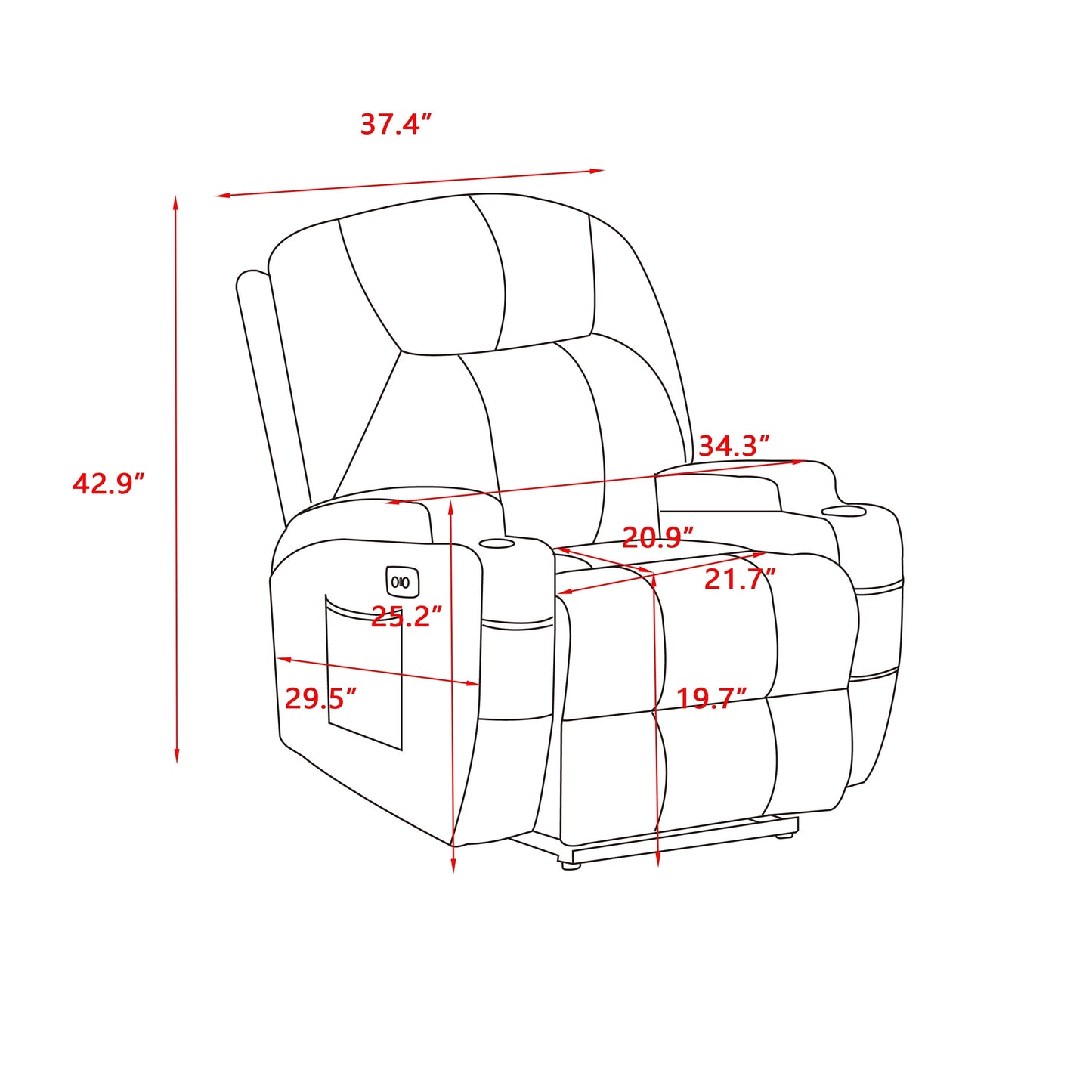 Fauteuil inclinable électrique