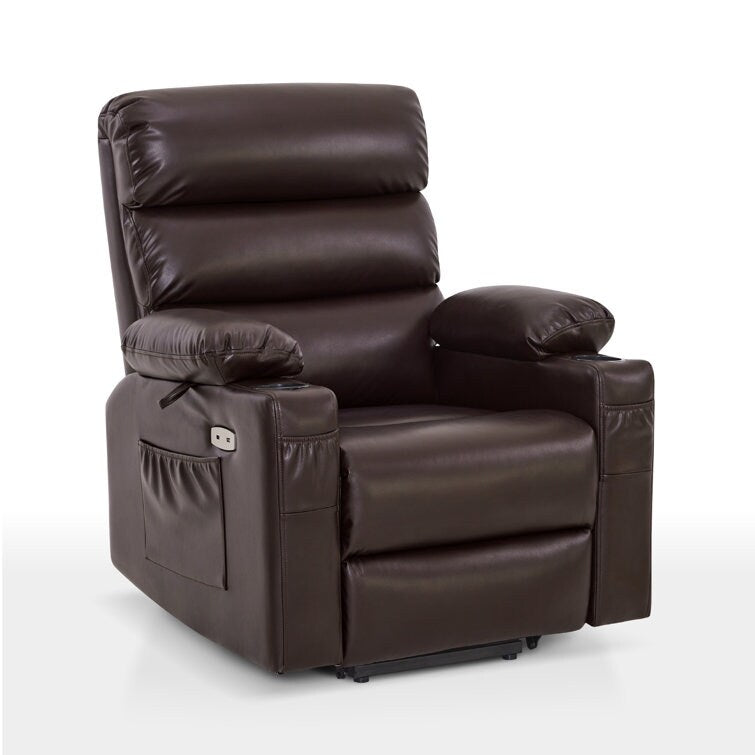 Fauteuil inclinable électrique avec massage par vibration et chaleur, similicuir, 158 kg