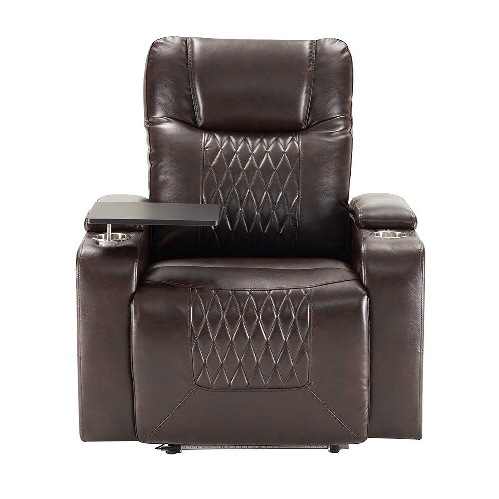 Fauteuil inclinable électrique avec port USB, rangement, plateau 360° et 2 porte-gobelets