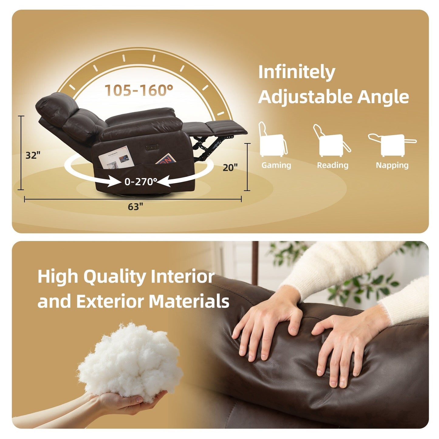 Fauteuil inclinable pivotant et électrique