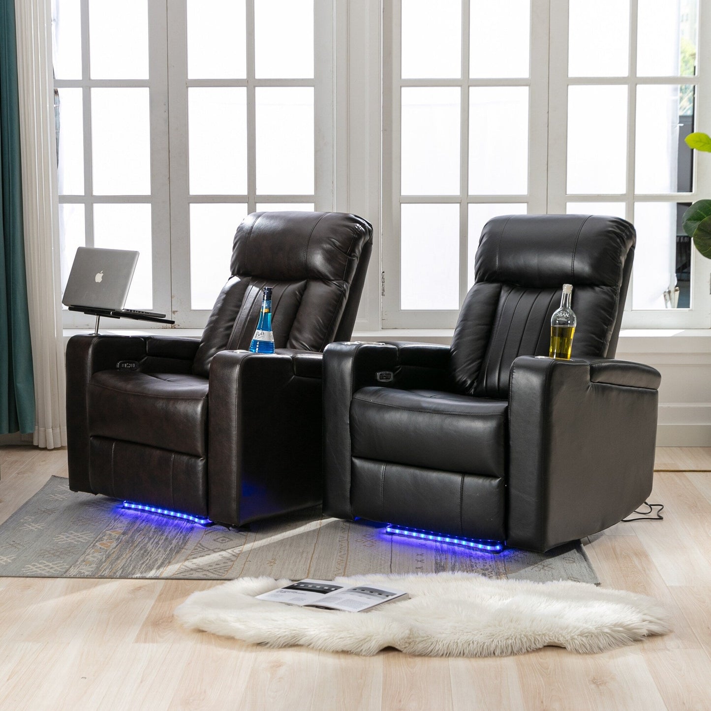 Fauteuil inclinable électrique haut de gamme avec accoudoirs de rangement