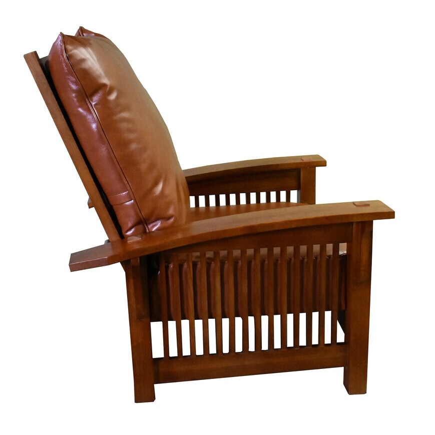 Précommandez la chaise Morris Craftsman / Mission en cuir et chêne