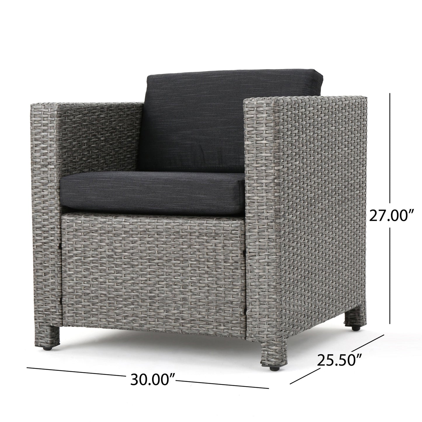 Fauteuil club d'extérieur Puerta en osier avec coussins (lot de 2) par Christopher Knight Home