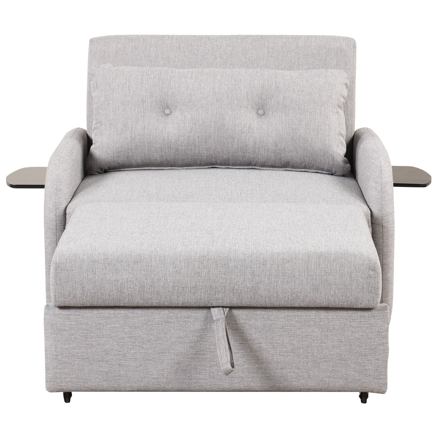 Canapé-lit gigogne 3 en 1 avec table à 2 ailes et chargeur USB pour salon et salle de loisirs