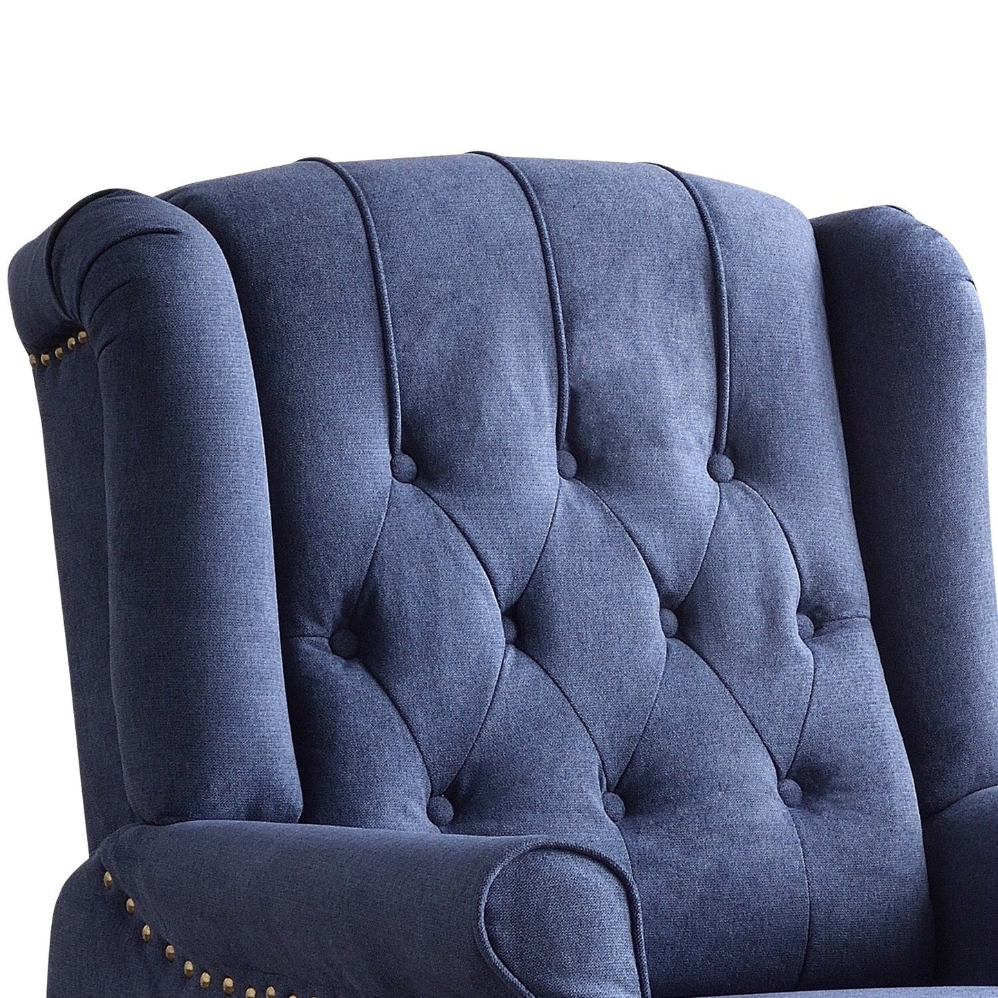 Fauteuil inclinable avec dossier capitonné et pieds en bois