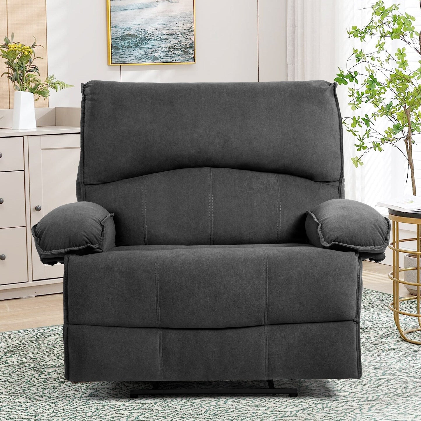 Fauteuil inclinable avec coussin de massage et siège large