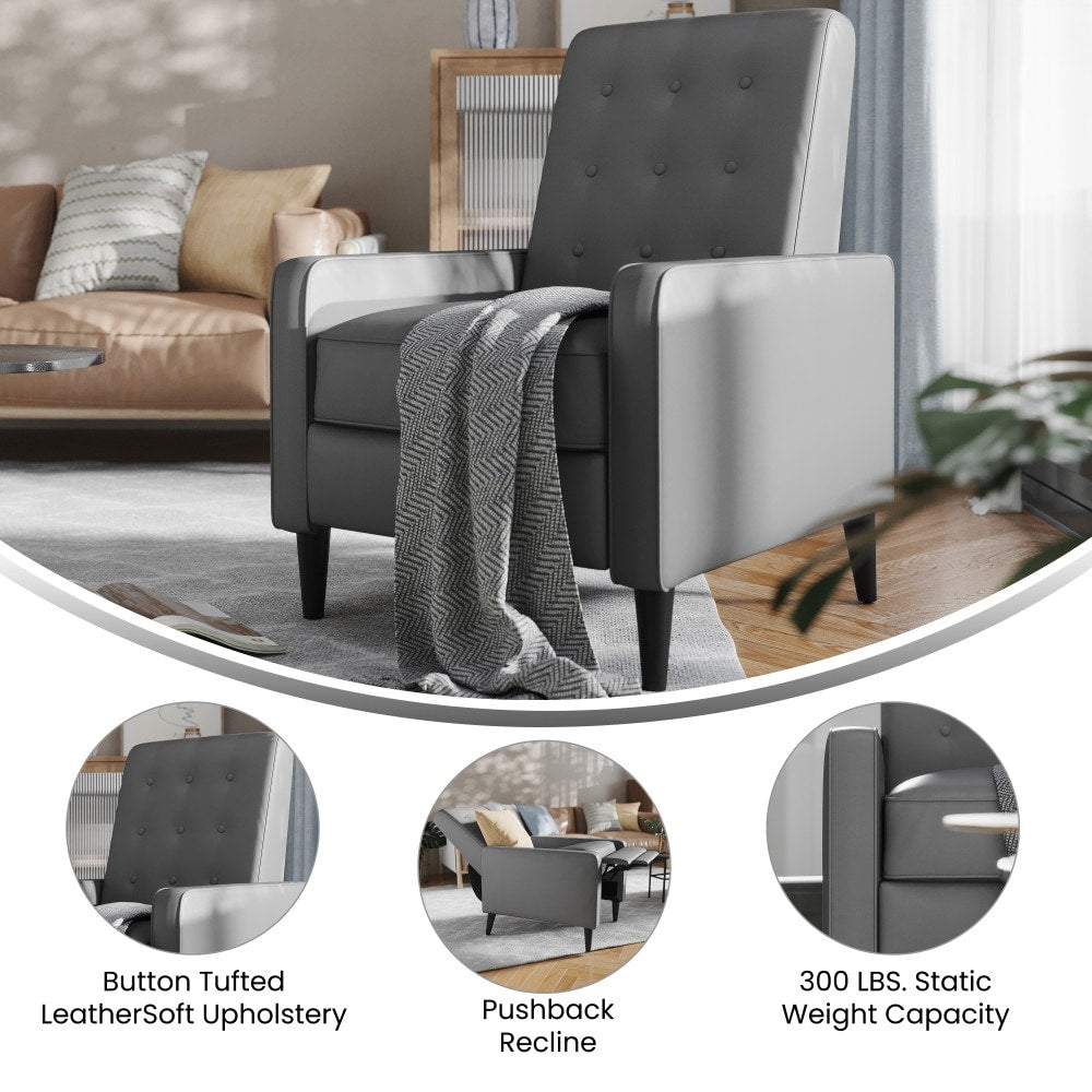Fauteuil inclinable à dossier capitonné