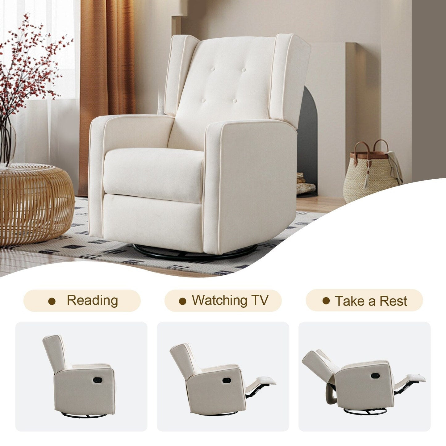 Fauteuil inclinable pivotant à bascule de course, siège simple, ensemble de deux