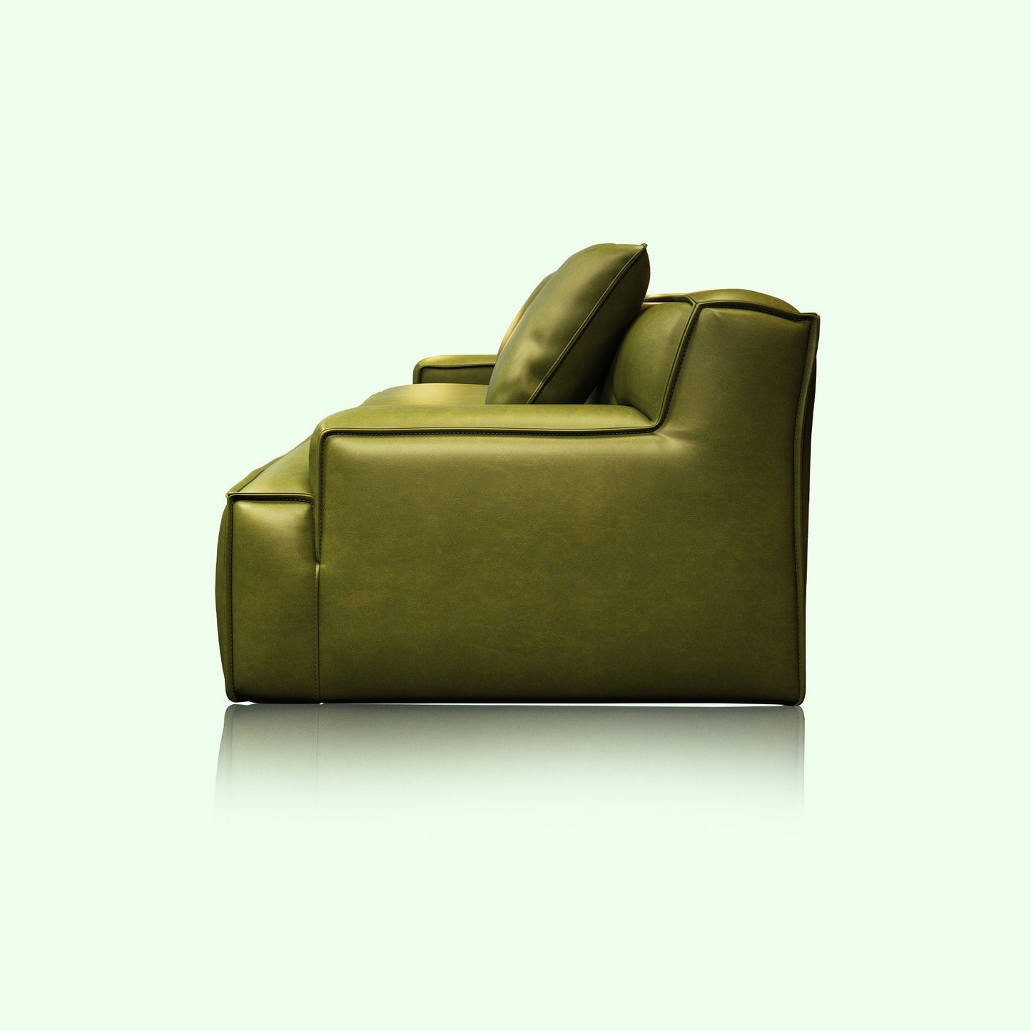 Canapé rembourré en cuir avec accoudoirs encastrés pour salon - 110,2 l - 110,2 x 28,35