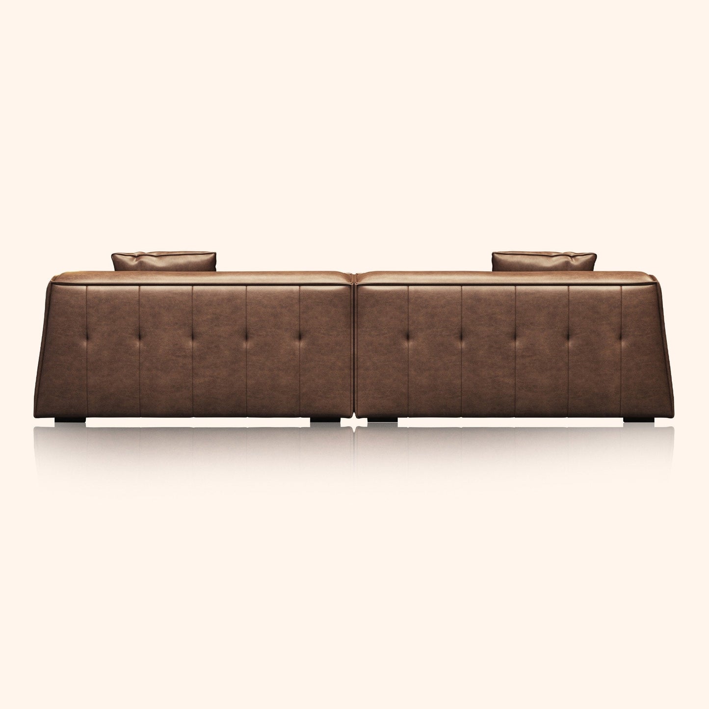 Canapé rembourré en cuir avec accoudoirs encastrés pour salon - 110,2 l - 110,2 x 28,35