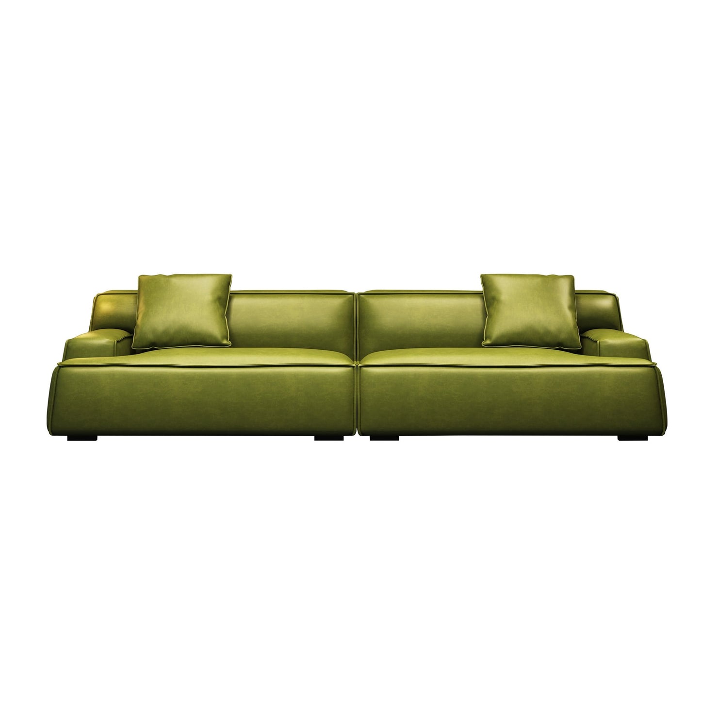 Canapé rembourré en cuir avec accoudoirs encastrés pour salon - 110,2 l - 110,2 x 28,35
