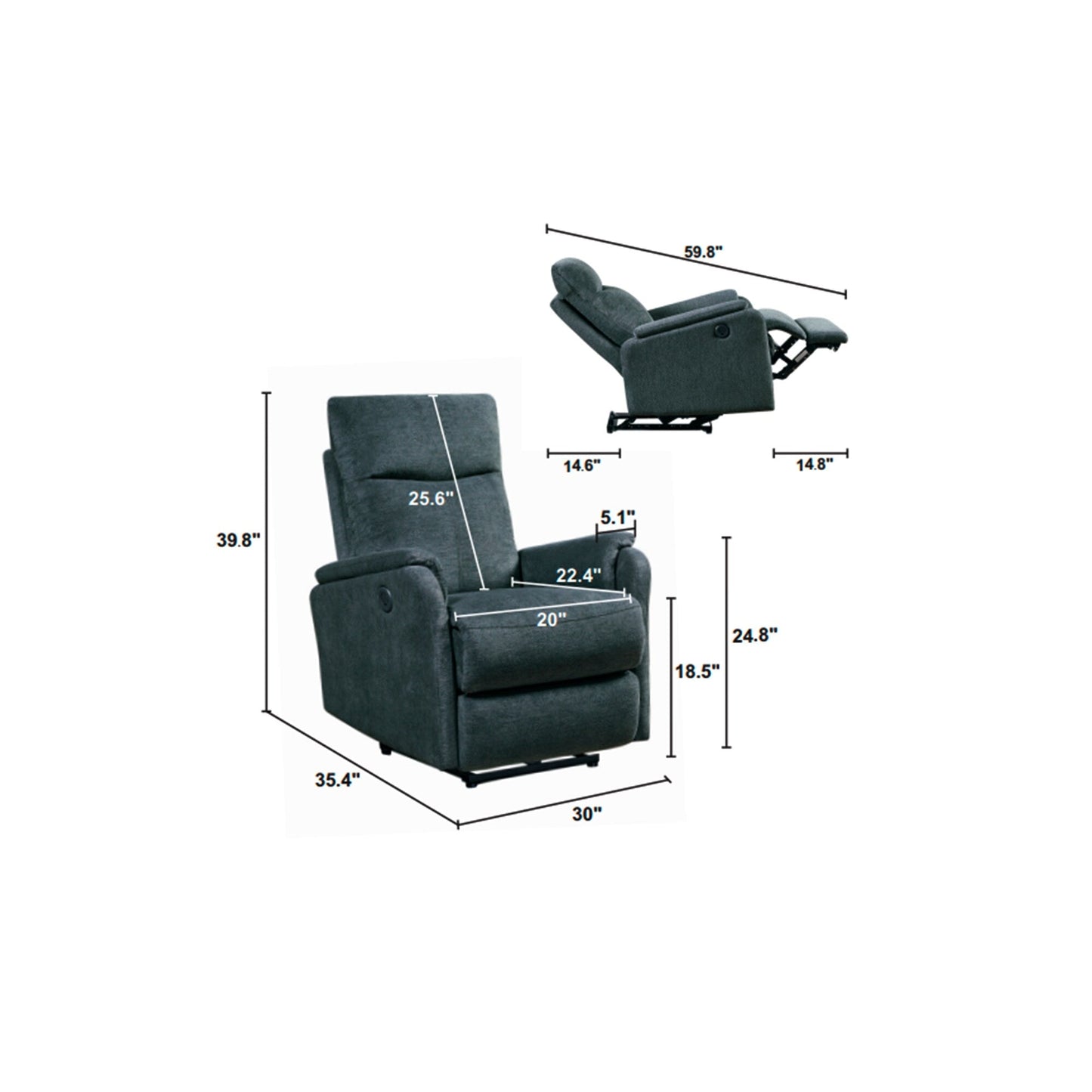 Fauteuil inclinable avec fonction électrique