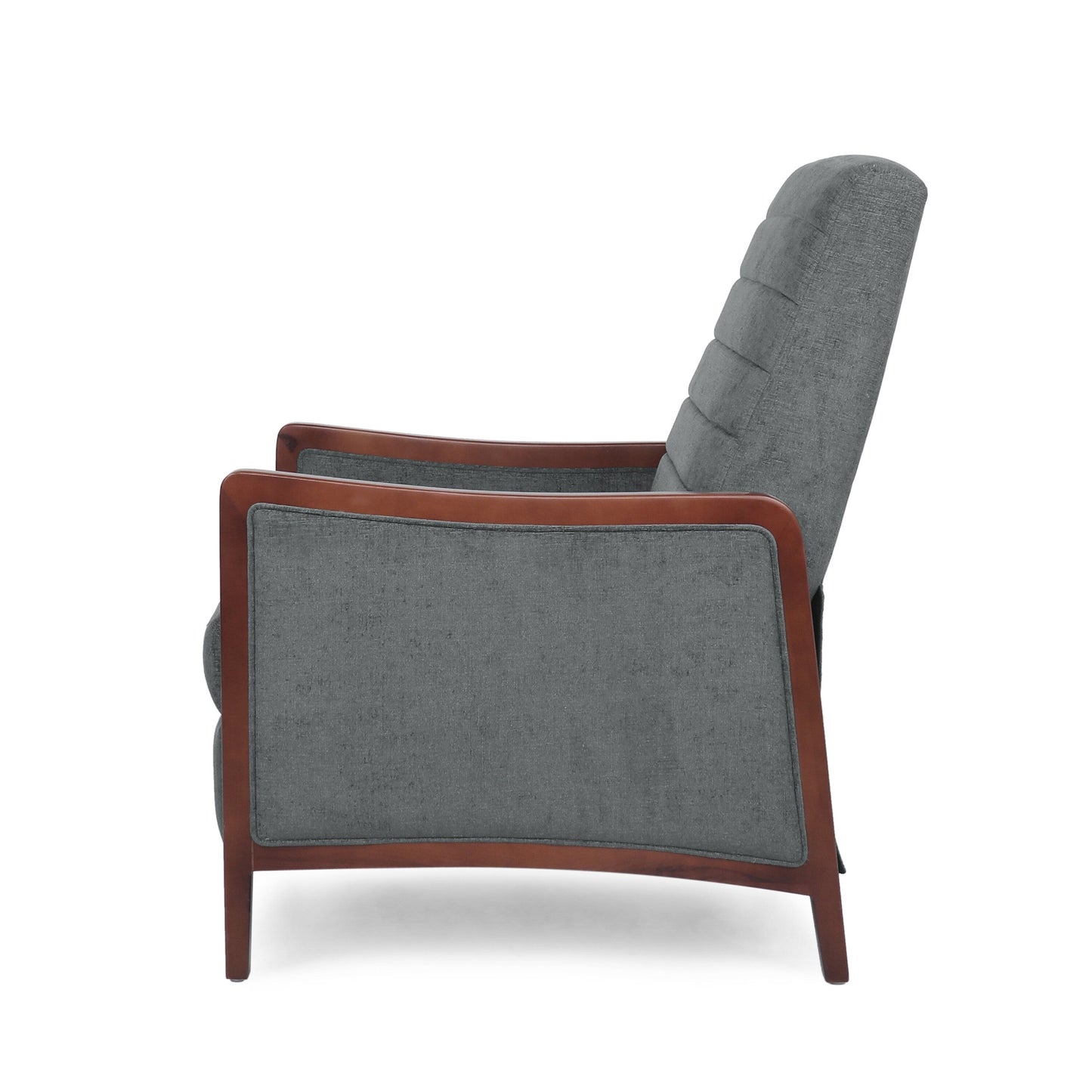 Fauteuil inclinable avec cadre en bois de bouleau, mécanisme de poussée et coutures capitonnées