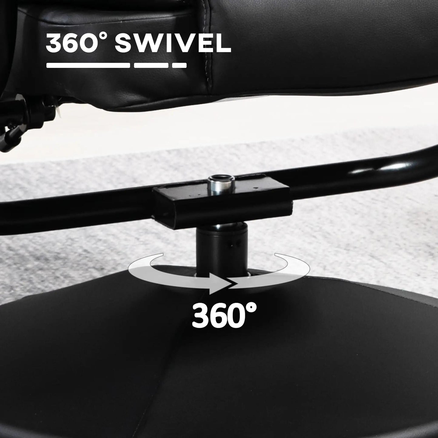 Fauteuil inclinable avec ottoman pivotant, similicuir