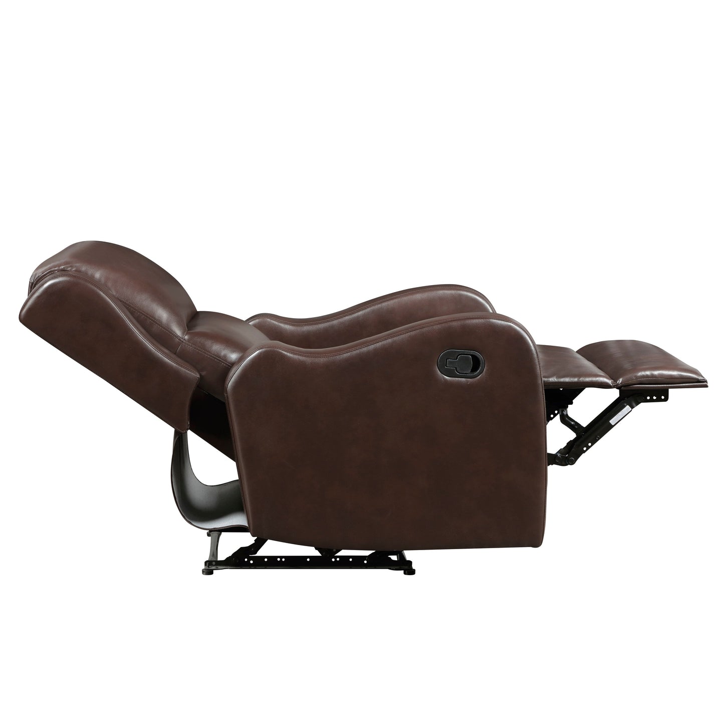 Fauteuil inclinable 1 pièce, assise confortable, revêtement en similicuir, meubles de salon en bois massif