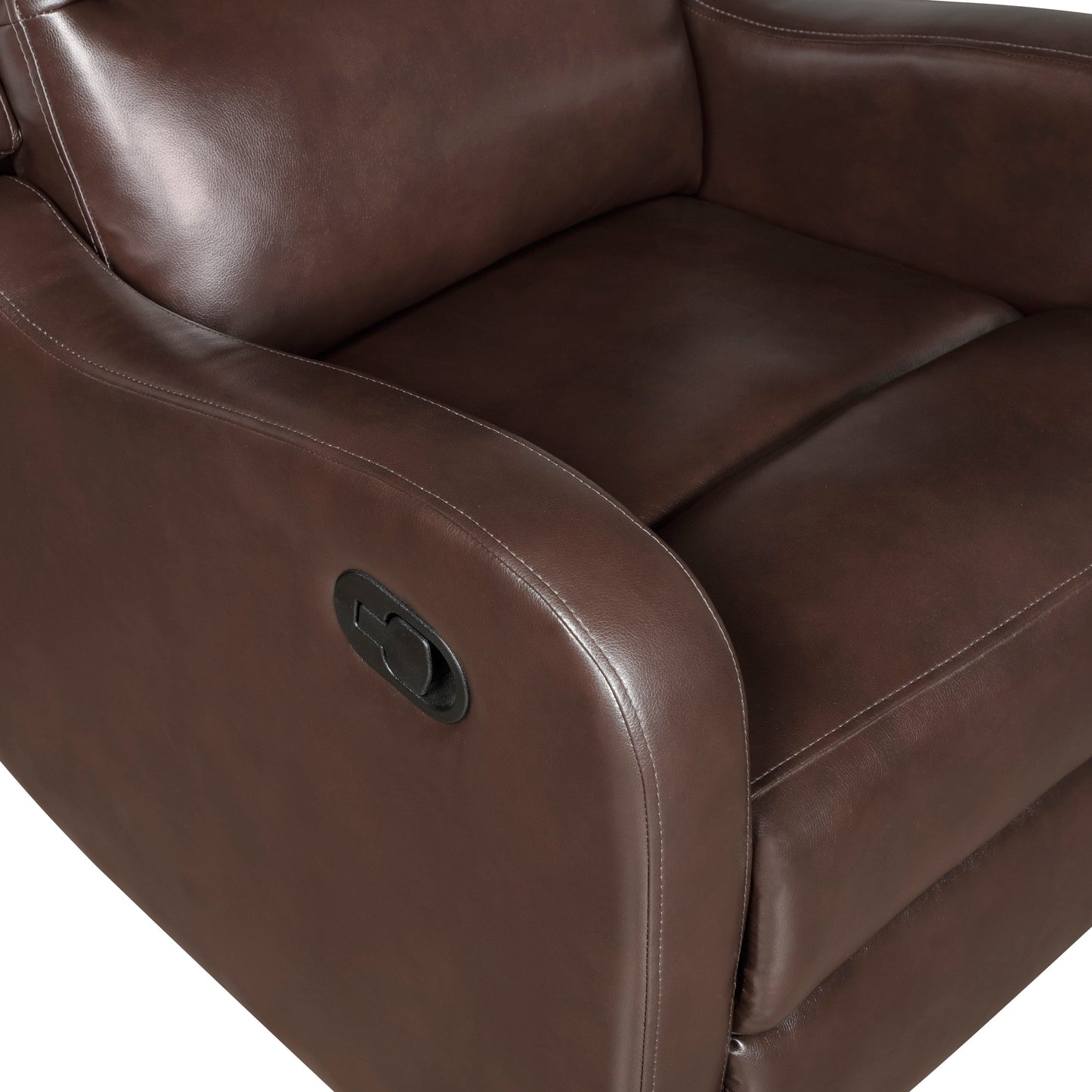 Fauteuil inclinable 1 pièce, assise confortable, revêtement en similicuir, meubles de salon en bois massif