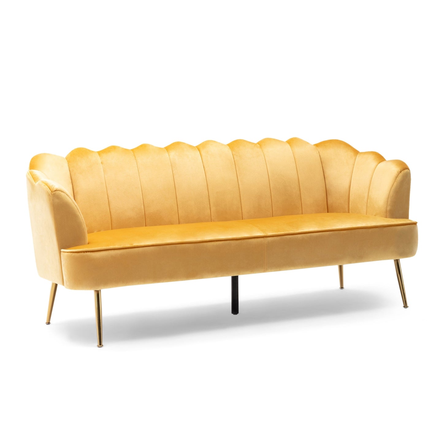 Canapé 3 places Reitz Glam en velours par Christopher Knight Home - 76,25 L x 29,25 l x 33,50 H