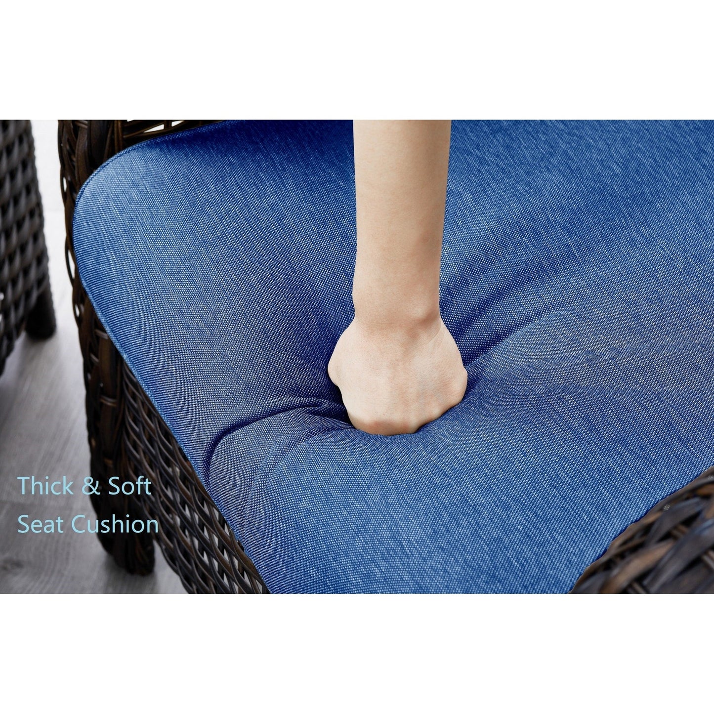Ensemble de mobilier d'extérieur Pocassy 5 pièces, chaises pivotantes avec poufs