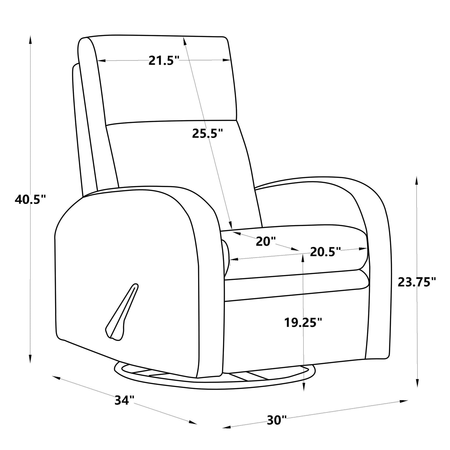 Fauteuil inclinable à bascule, fauteuil inclinable pivotant