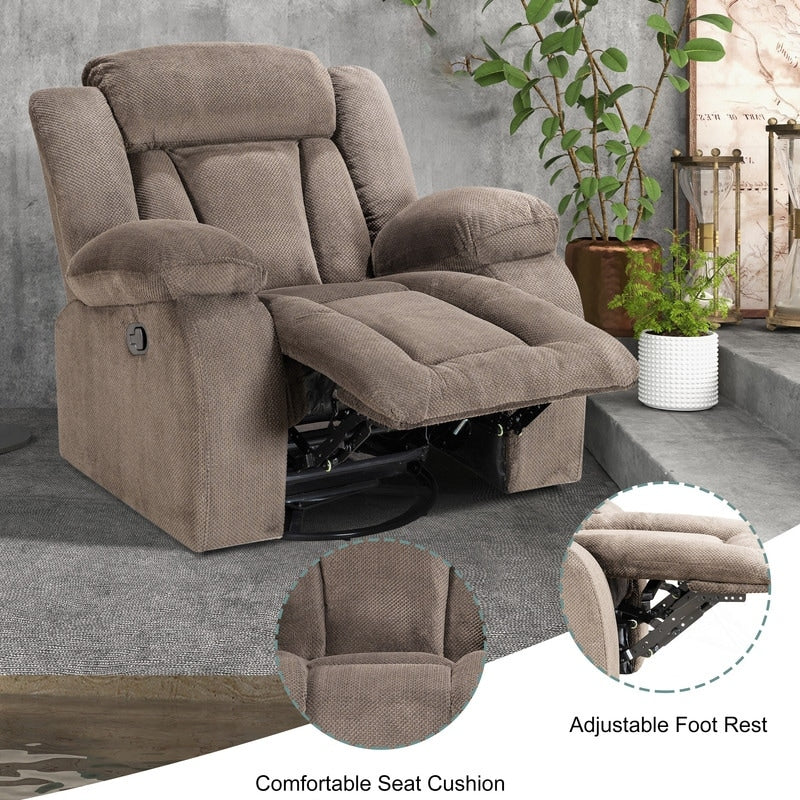 Fauteuil inclinable pivotant et rembourré