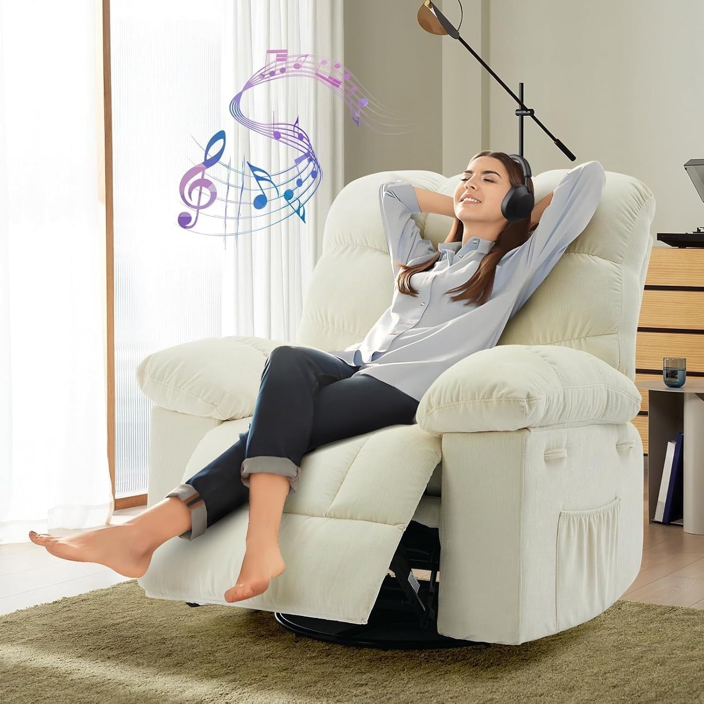 Fauteuil à bascule pivotant à 360°