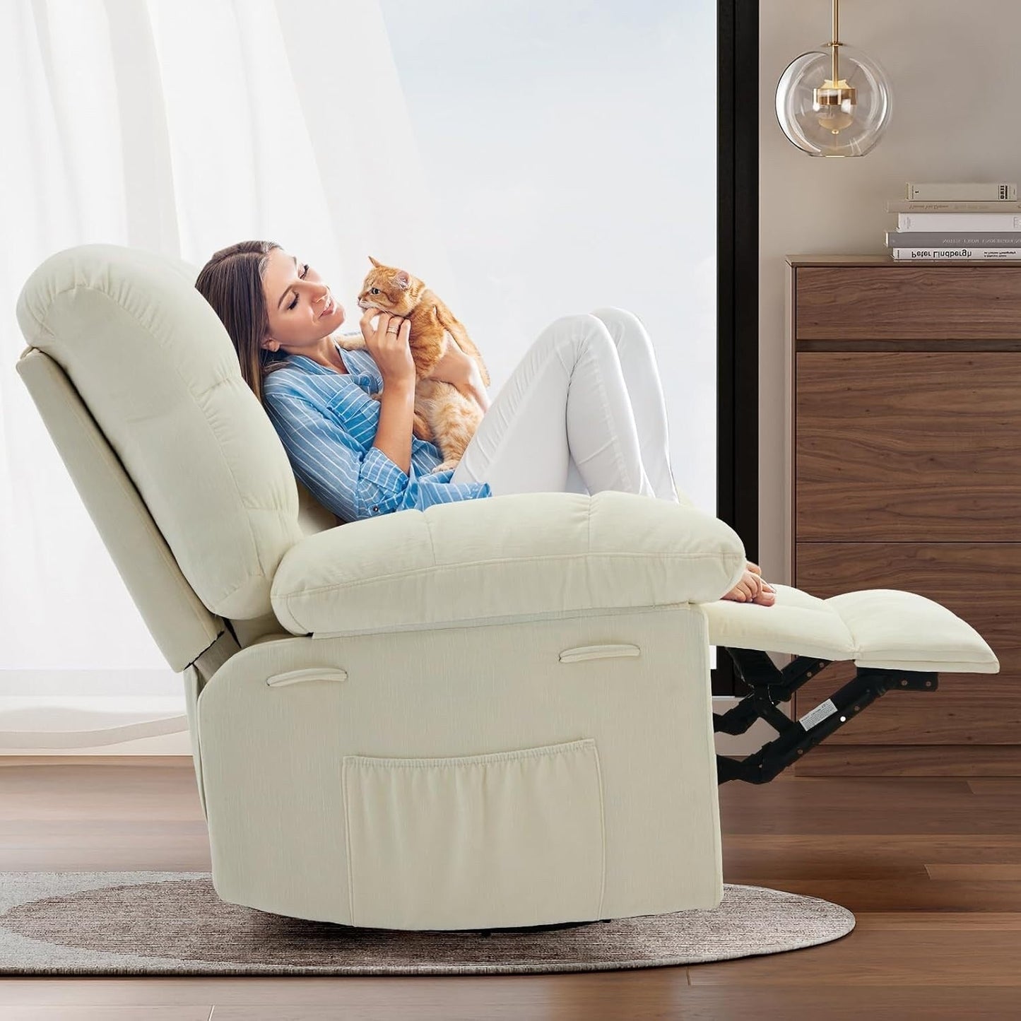 Fauteuil à bascule pivotant à 360°