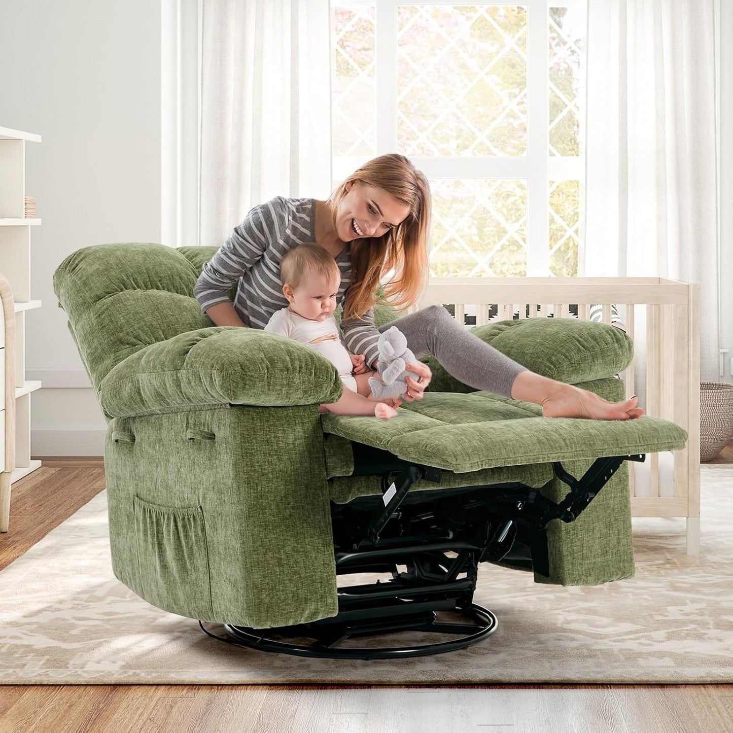 Fauteuil à bascule pivotant à 360°