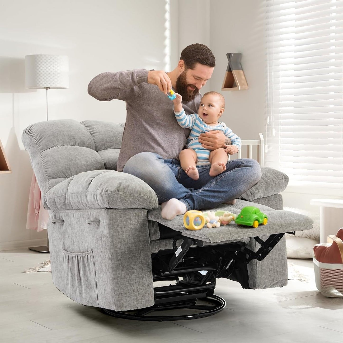 Fauteuil à bascule pivotant à 360°