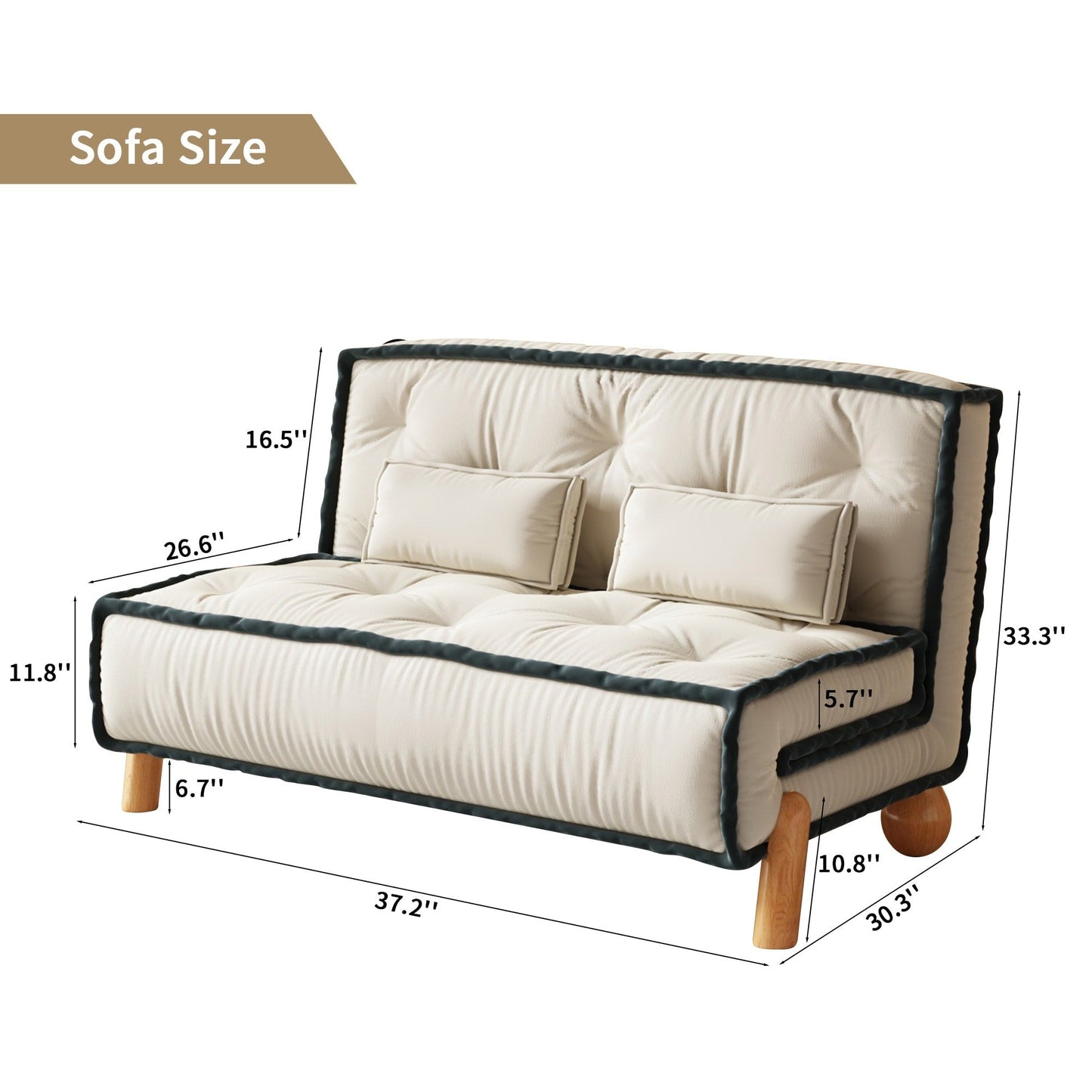 Canapé sans accoudoirs Romision en velours technologique beige