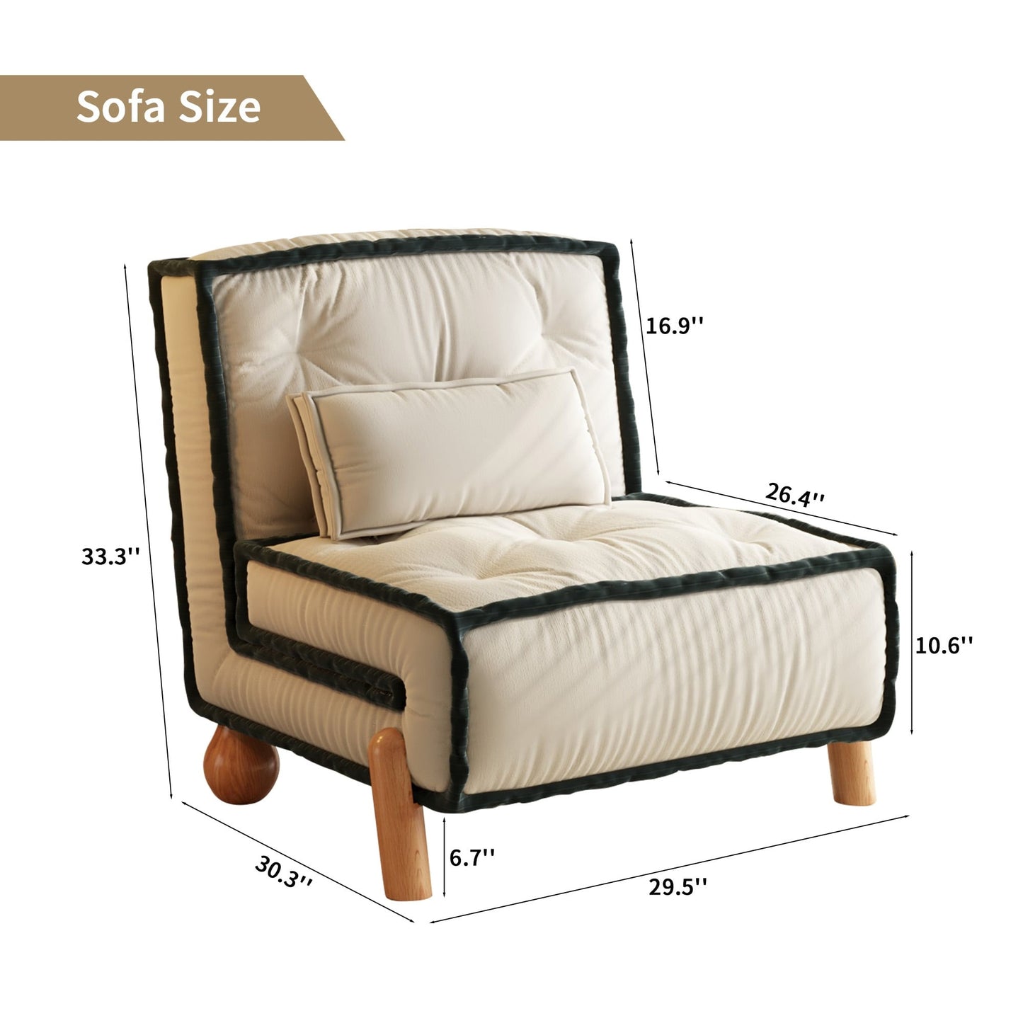 Canapé sans accoudoirs Romision en velours technologique beige