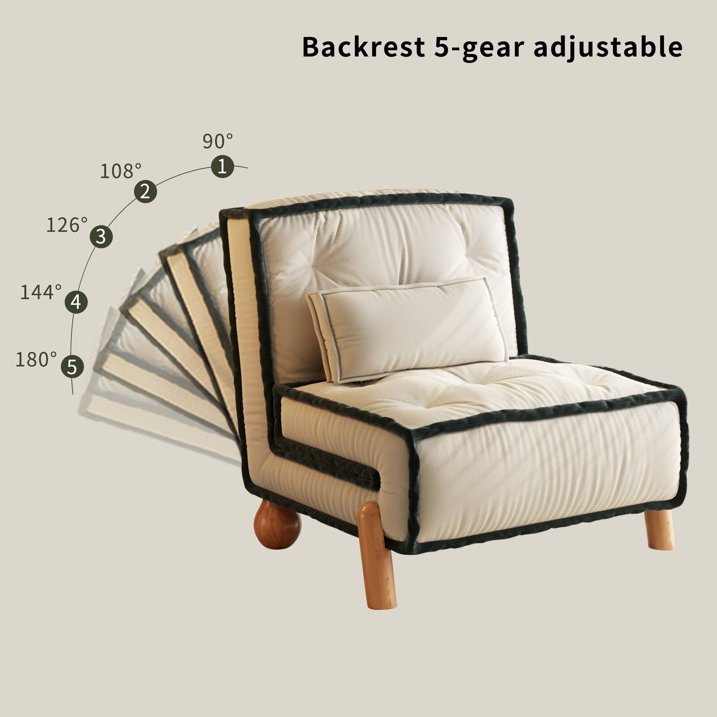 Canapé sans accoudoirs Romision en velours technologique beige