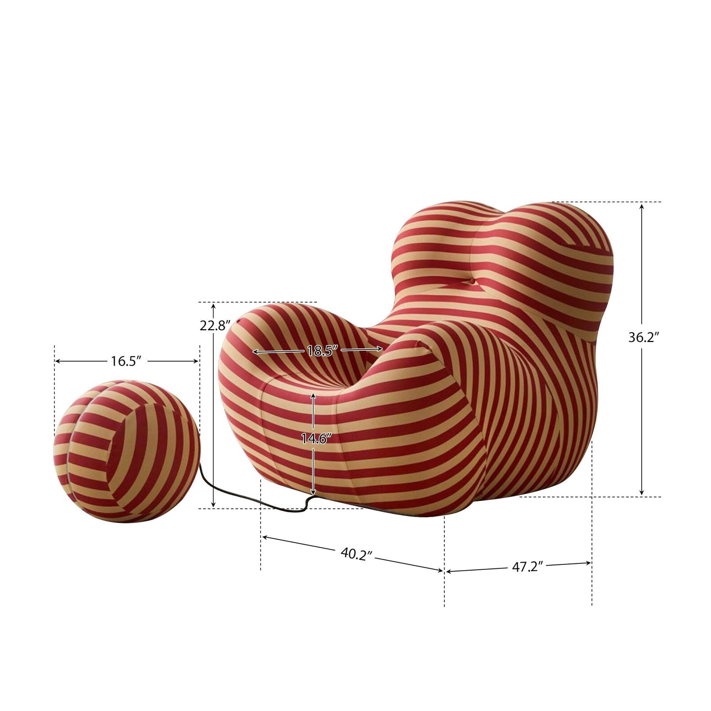 Canapé incurvé en tissu Romision avec accoudoirs inclinés