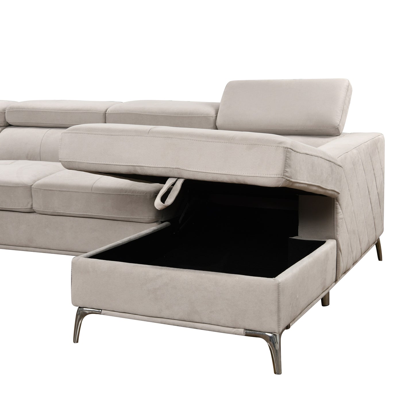 Canapé sectionnel surdimensionné Roomfitters 122 avec rangement pour méridienne, canapé contemporain en U 7 places