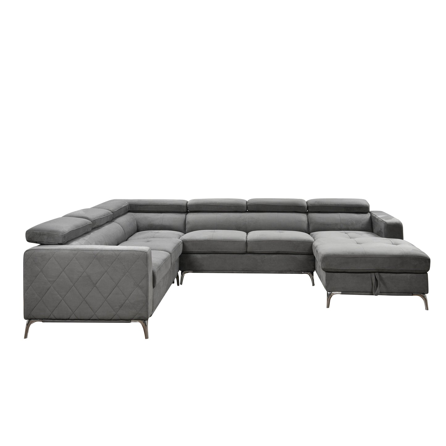 Canapé sectionnel surdimensionné Roomfitters 122 avec rangement pour méridienne, canapé contemporain en U 7 places