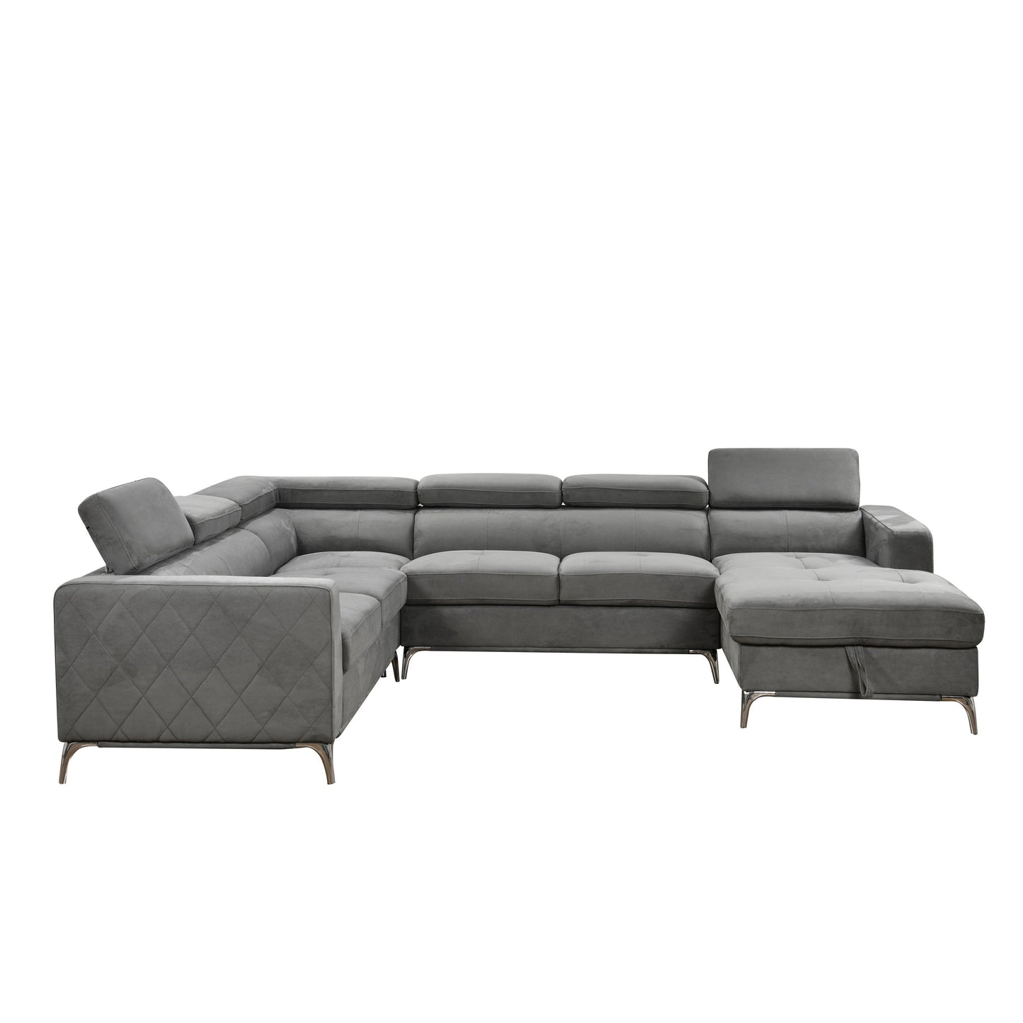 Canapé sectionnel surdimensionné Roomfitters 122 avec rangement pour méridienne, canapé contemporain en U 7 places