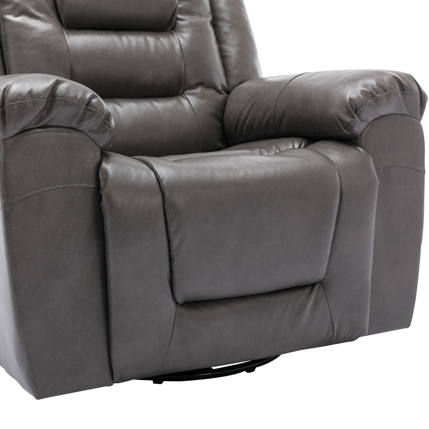 Fauteuil inclinable manuel 2 places pour home cinéma Roomfitters avec coffre de rangement et porte-gobelets, gris