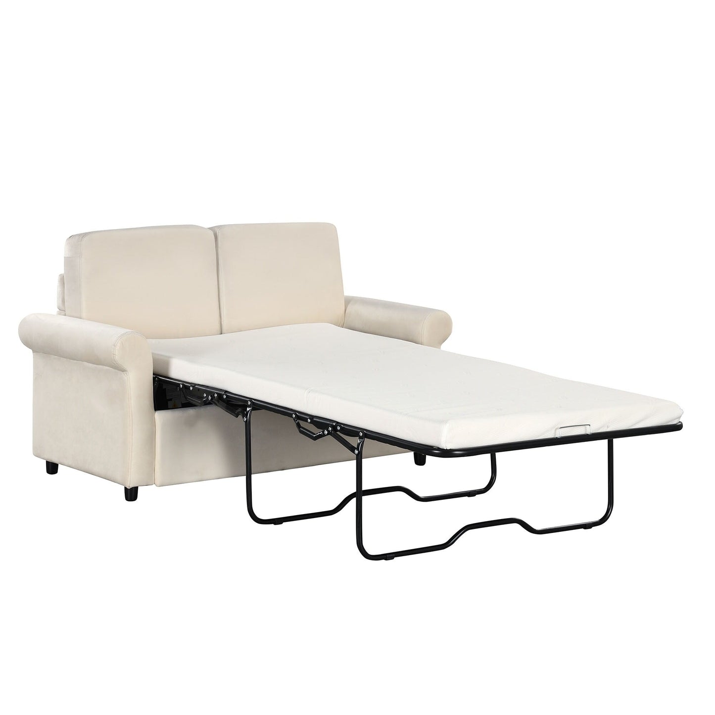Canapé-lit gigogne 2 en 1 Roomfitters avec surmatelas double haut de gamme, ports USB et design compact pour le salon