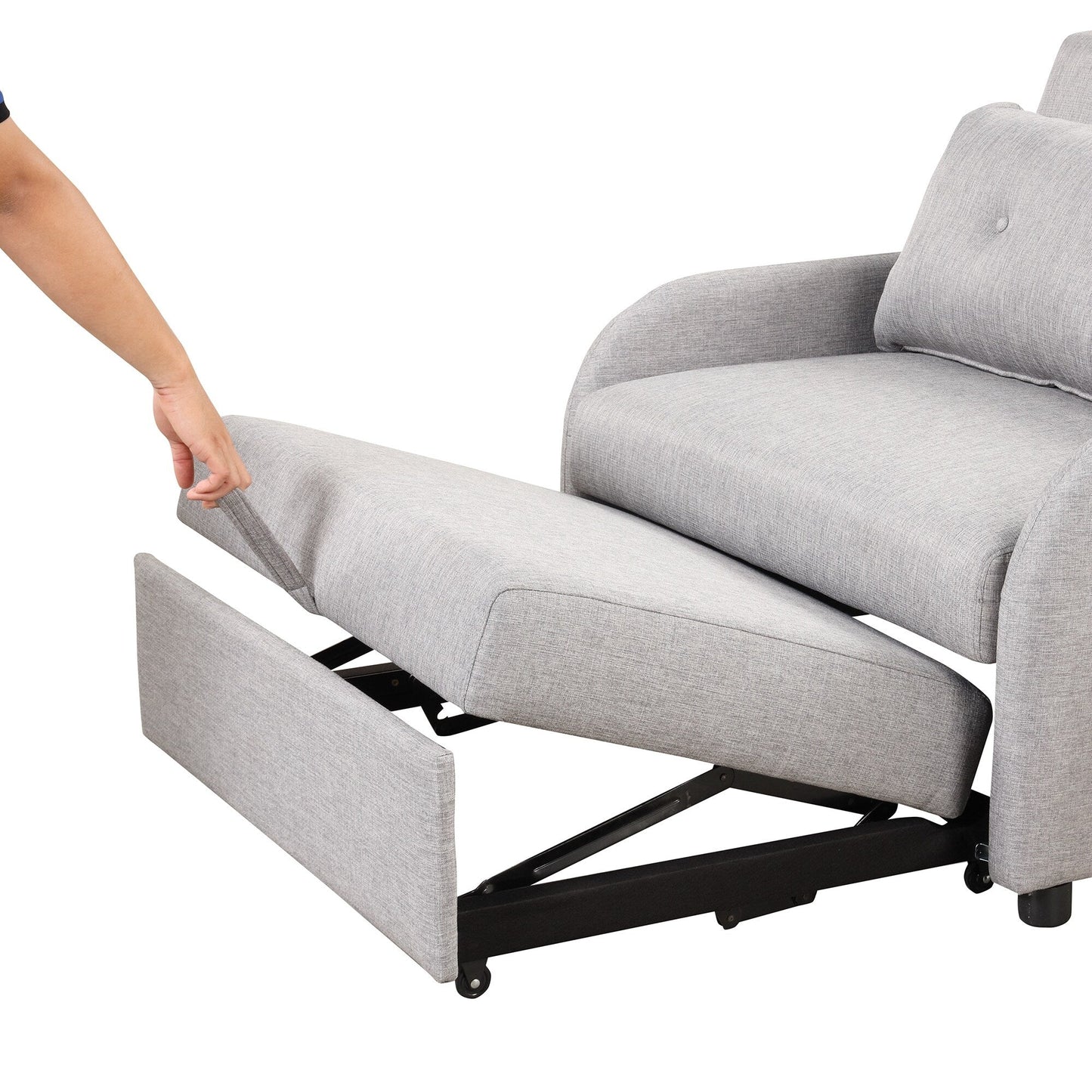 Canapé-lit gigogne 3 en 1 Roomfitters avec table à deux ailes et port de chargement USB pour salon et salle de loisirs