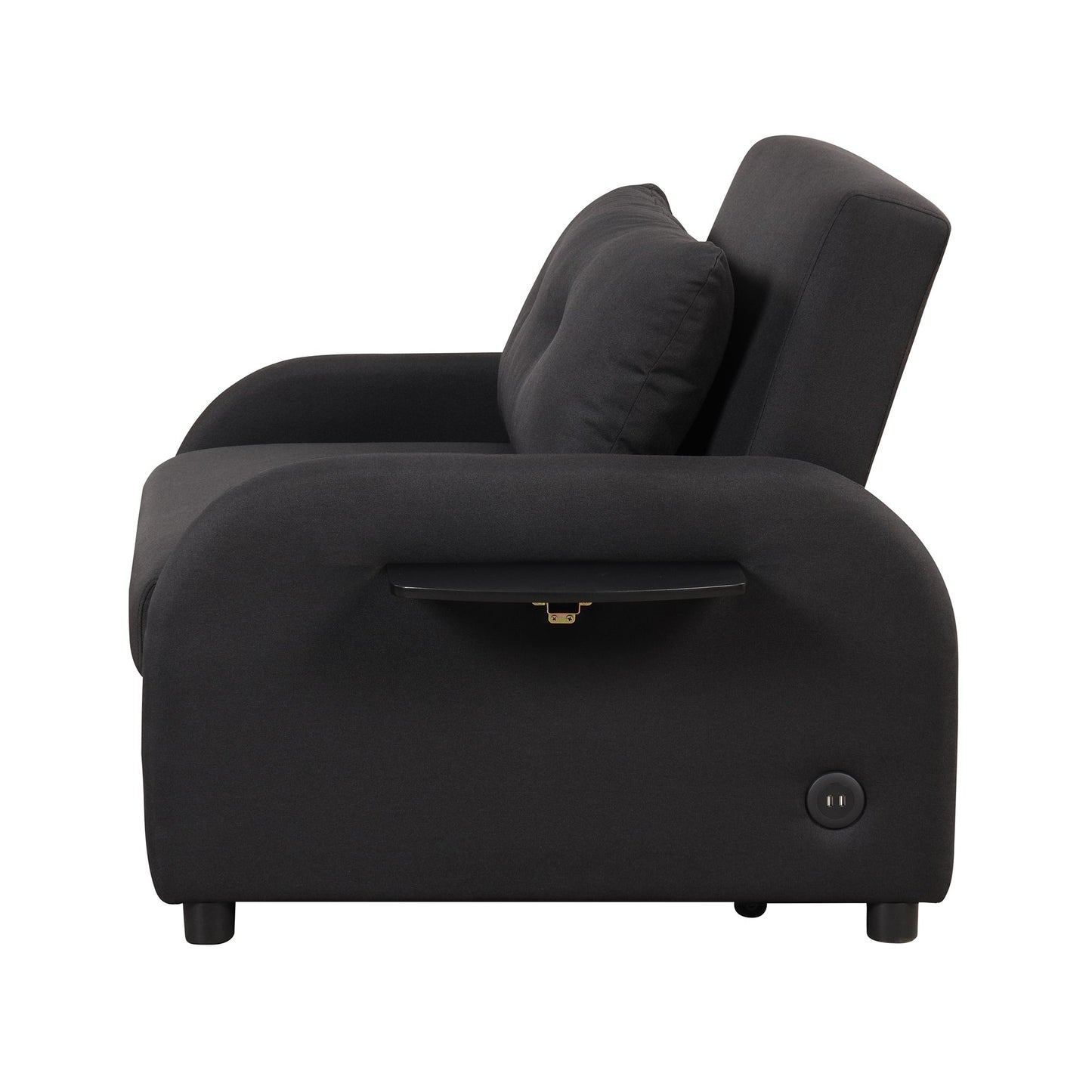 Canapé-lit gigogne 3 en 1 Roomfitters avec table à deux ailes et port de chargement USB pour salon et salle de loisirs