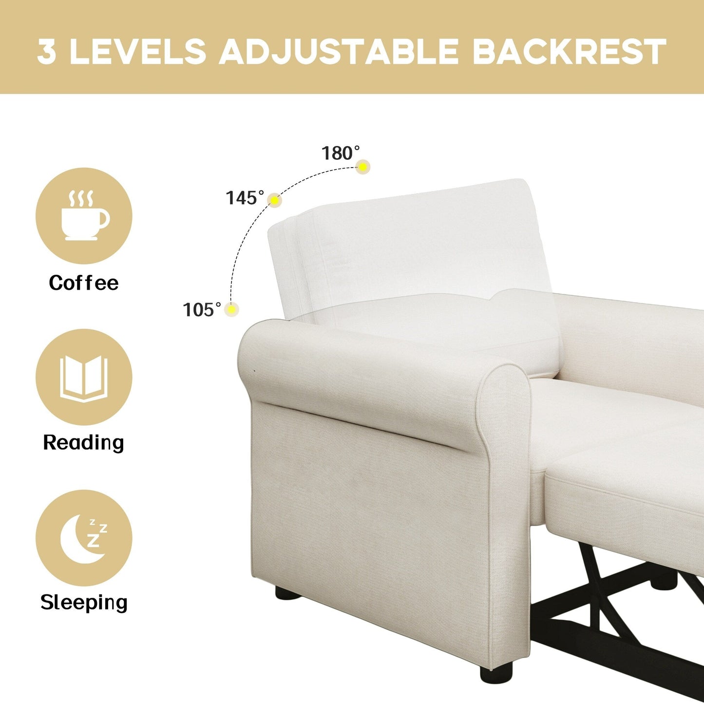 Canapé-lit 3 en 1 Roomfitters, fauteuil convertible, dossier réglable, transformable en canapé, chaise longue